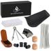 Pipe Accessories with Leather Pipe Bag Wooden Stand Holder 3-in-1 Pipe Scraper 50 Pipe Cleaners & 20 Pipe Filters 4 Pipe Bits and Other Tobacco Pipe Tools