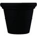17 Inch Terrazzo Large Round Planter - Rolled Rim Weather Resistant Decorative Plastic Plant With Drainage For Indoor Outdoor Use Black