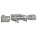 Afuera Living 4-Piece Outdoor Patio Wicker Rattan Set in Gray Finish