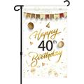 YCHII Happy 60th Birthday Garden Flag - Adult Women Men Fifty Years Old Birthday Yard Lawn Sign - 50th Birthday Party Garden Banner Indoor Outdoor Decoration Supplies - Double Sided (50th)