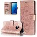 Premium Leather Flip Wallet Card Slots Magnetic Stand Protective Cover Ultra Slim Case with Lanyard Embossed Flip Case for iphone15 PLUS Rose gold