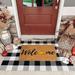 JilgTeok Easter Home Decor Clearance Fall Outdoor Rug Orange Plaid Outdoor Rug Cotton Hand-Woven Check Rug Layered Doormats For Front Door/Front Porch/Farmhouses/Entryway/Patio 23.6 x 35.4