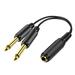 GlorySunshine 6.35 1/4 Inch 1 Female 2 Male Y-Type Adapter Cable Stereo To Dual 6.5 Mono Channel Y Splitter Audio Cable