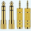 4 Pack Headphone Adapter 6.35 mm (1/ 4 Inch) Male to 3.5 mm Female Stereo Adapter Plus 3.5 mm Stereo Male to 6.35 mm (1/ 4 Inch) Mono Female Gold Plated