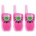 3pcs Walkie Talkies for Kids Backlit LED Flashlight Outdoor Family Activities Long Range for Camping Hiking Red Pink