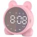 Wireless Charging Digital Alarm Clock Mirror LED Display Bluetooth Speaker FM Clock Radio with USB Port Portable Dual Alarm for Home Office Bedroom(Pink)