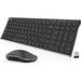 2.4G Keyboard and Mouse Combo HW193MW162 Stainless Ultra Slim Full Size Keyboard and Ergono Mouse