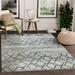 Abani Nova Collection Modern Blue Geometric Overlapping Diamonds 5x8 Area Rug