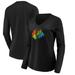 Women's Fanatics Branded Black Chicago Blackhawks Team Pride Logo Long Sleeve V-Neck T-Shirt