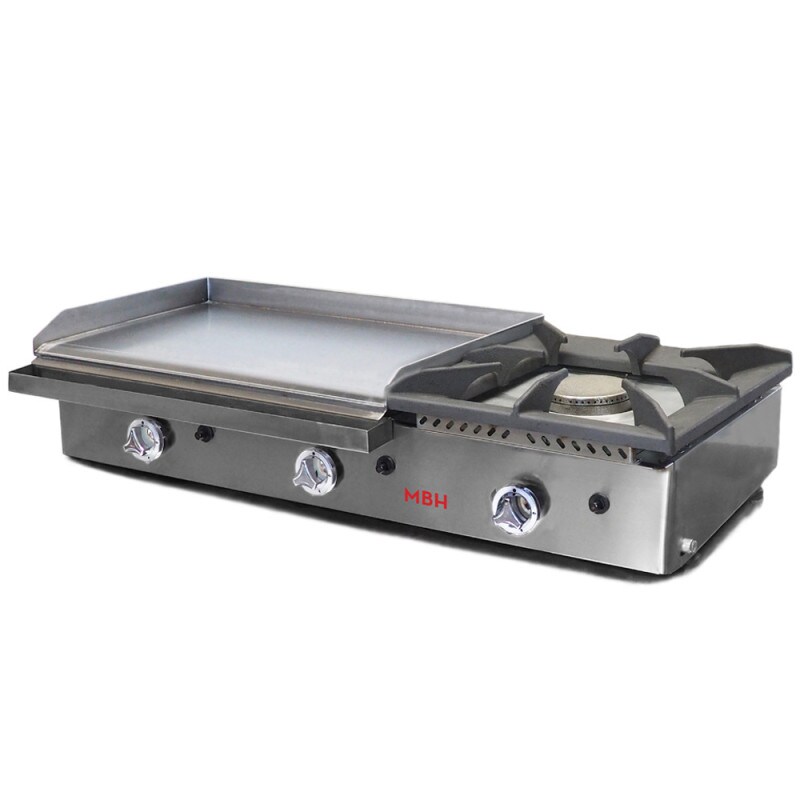 MBH - MAQUINARIA BAR HOSTELERIA MBH - Gasgrill Bratplatte 600x400 mm aus rektifiziertem Stahl für das Gaststättengewerbe. Fry Top für die Küche für Bar und Restaurant. Image