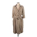 Max Jeans Trenchcoat: Knee Length Tan Jackets & Outerwear - Women's Size Medium