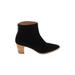 Bill Blass Ankle Boots: Black Solid Shoes - Women's Size 8 - Almond Toe