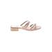 Dolce Vita Sandals: Slip-on Chunky Heel Boho Chic Tan Print Shoes - Women's Size 8 1/2 - Open Toe