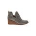 TOMS Ankle Boots: Slip On Stacked Heel Bohemian Brown Shoes - Women's Size 9 - Almond Toe