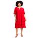 Plus Size Women's Embellished Keyhole Midi-Tier Dress by Catherines in Red Lipstick (Size 3X)