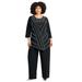 Plus Size Women's 2-Piece Dazzle Zig Zag Pant Set by Catherines in Black (Size 5X)