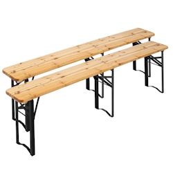 Oviala Business MobeventPro Klappbare Holzbank 218 x 24 x 46cm x2 Image
