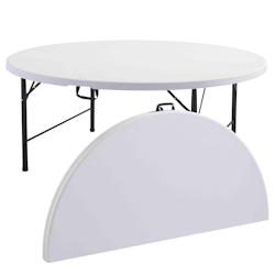 Oviala Business Rekkem Klapptisch rund 180 x 180 x 74cm x10 Weiß Image