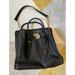 Michael Kors Bags | Michael Kors Hamilton Studded Mk Satchel Bag Soft Black Good Leather Purse Large | Color: Black/Gold | Size: Os