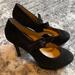 Nine West Shoes | Black Nine West High Heel Pumps With Strap. Some Wear. Size 7. | Color: Black | Size: 7