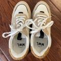 Madewell Shoes | Kickoff Trainer Sneakers In Leather And Spot Dot Calf Hair | Color: Gold/Tan | Size: 8
