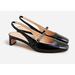 J. Crew Shoes | J.Crew $198 Layla Slingback Mary Jane Heels Spazzolato Leather Black 8.5 Bt902 | Color: Black | Size: 8.5