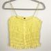 Free People Tops | Free People | Fp One Yellow Button Front Gathered Tank Top Women’s Size Medium | Color: Yellow | Size: M