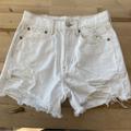 American Eagle Outfitters Shorts | American Eagle White 90’s Boyfriend Distressed Jean Shorts Size 2 | Color: White | Size: 2