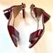 Free People Shoes | Free People Burgundy Red Patent Leather Ankle Strap Block Heels Size 9 | Color: Red | Size: 9