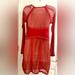 Free People Dresses | Free People 154447 Women's Lace & Mesh Body-Con Dress Red Small | Color: Red | Size: S