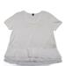 J. Crew Tops | J Crew Black Label Women's White Pleated Chiffon Trim T Shirt Short Sleeve Sz Sm | Color: White | Size: S