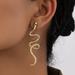 Anthropologie Jewelry | New Anthropologie Gold Snake Hanging Drop Earrings | Color: Gold | Size: Os