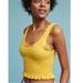 Anthropologie Tops | Anthropologie Floreat Ruffled Smocked Cropped Tank Top In Yellow | Color: Yellow | Size: Xs