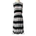 Kate Spade Dresses | Kate Spade Bay Stripe Sleeveless Tie Back Black Pink Fit & Flare Dress 14 | Color: Black/Pink | Size: 14