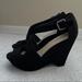 Nine West Shoes | Nine West - Black Velvet Wedge | Color: Black | Size: 9.5