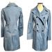 Michael Kors Jackets & Coats | Michael Kors Cotton Blend Double Breast Ocean Blue Trench Coat Womens Size Xs | Color: Blue | Size: Xs