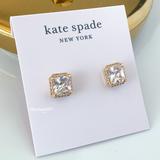 Kate Spade Jewelry | Kate Spade Earrings Gold Crystal Stud Earrings | Color: Gold/White | Size: Os