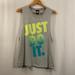 Nike Tops | Nike Women’s Tank Top Medium Active Wear Gray Graphic Just Do It | Color: Gray/Yellow | Size: M