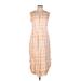 Sonoma Goods for Life Casual Dress - Midi V Neck Sleeveless: Orange Print Dresses - Women's Size Medium