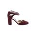 Unisa Heels: Burgundy Print Shoes - Women's Size 9 - Round Toe