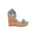 Charlotte Russe Wedges: Gray Solid Shoes - Women's Size 8 - Open Toe