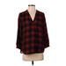 Vince Camuto Long Sleeve Blouse: Red Plaid Tops - Women's Size X-Small