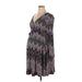 Motherhood Casual Dress - Wrap: Black Chevron Dresses - Women's Size X-Large Maternity