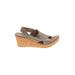 San Miguel Wedges: Slide Platform Boho Chic Tan Solid Shoes - Women's Size 9 - Open Toe