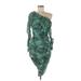 Shein Cocktail Dress - Bodycon Open Neckline 3/4 sleeves: Green Dresses - Women's Size Medium