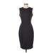 Calvin Klein Casual Dress - Sheath High Neck Sleeveless: Black Print Dresses - Women's Size 4