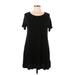 Lush Casual Dress - DropWaist: Black Solid Dresses - Women's Size Large