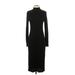 Banana Republic Casual Dress - Sweater Dress High Neck Long sleeves: Black Print Dresses - Women's Size X-Small