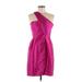 Shoshanna Cocktail Dress - Mini One Shoulder Sleeveless: Pink Print Dresses - Women's Size 6