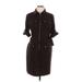 MICHAEL Michael Kors Casual Dress - Sheath Collared 3/4 sleeves: Brown Print Dresses - Women's Size Large